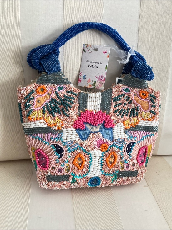 Handbags - Handcrafted Beaded Tote Bag - Multicolor
